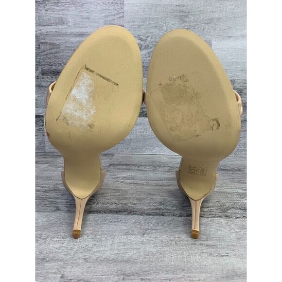 Rachel Zoe Womens Nude Patent Leather Ankle Strap Stiletto Heels Size 9.5 - Picture 8 of 8